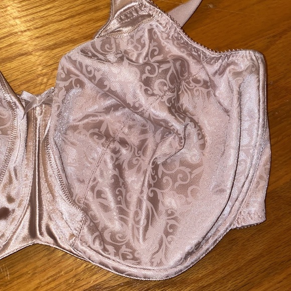 38DDD MINIMIZER Bali Underwire Satin Tracings 3562 Nude 4 Hook Wide Strap 3D 38F - Picture 7 of 12